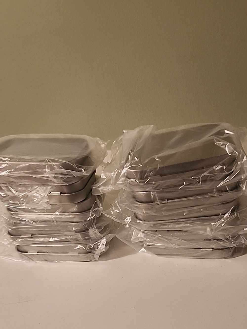 Silver Stackable Storage Hinged Boxes